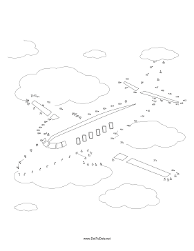 Airplane 4 Dot To Dot Puzzle