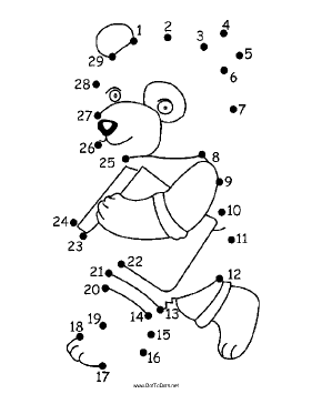 Bear In Clothes Dot To Dot Puzzle