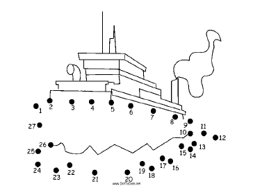 Cargo Ship Dot To Dot Puzzle