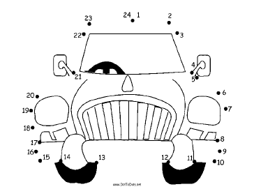 Cartoon Car Dot To Dot Puzzle