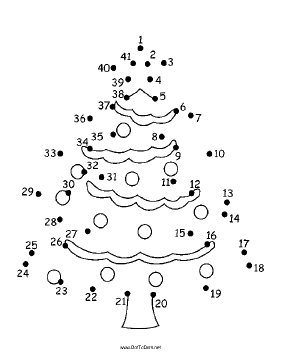 Christmas Tree Dot To Dot Puzzle