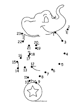 Circus Elephant Dot To Dot Puzzle