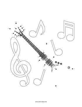 Electric-Guitar Dot To Dot Puzzle