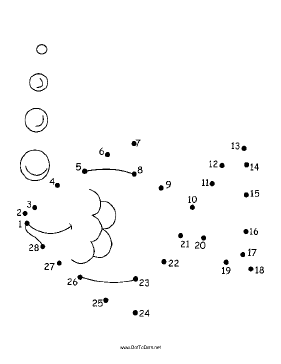 Fish Making Bubbles Dot To Dot Puzzle