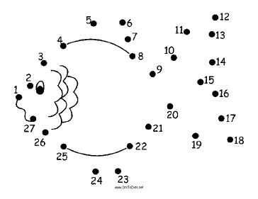 Fish With Gills Dot To Dot Puzzle