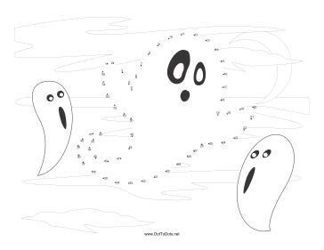 Ghosts Dot To Dot Puzzle