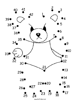 Grumpy Teddy Bear Dot To Dot Puzzle