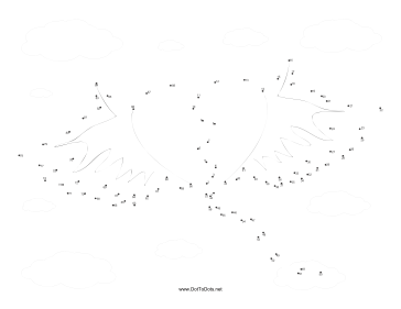 Heart With Wings Dot To Dot Puzzle