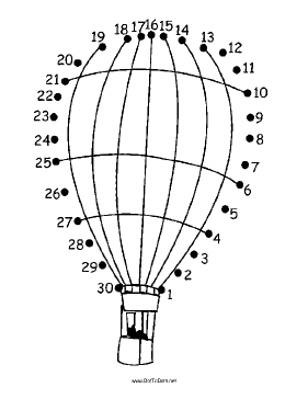 Hot Air Balloon With People Dot To Dot Puzzle