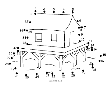 House On Stilts Dot To Dot Puzzle