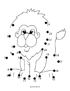 Lion Dot To Dot Puzzle