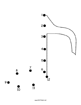 Music Note Dot To Dot Puzzle