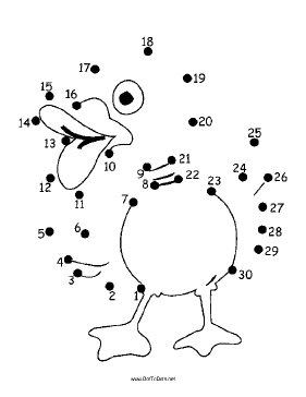 Quacking Duck Dot To Dot Puzzle