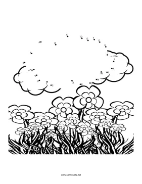 Rain-Cloud Dot To Dot Puzzle