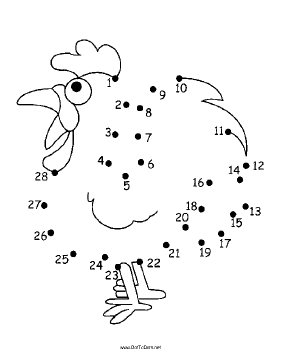 Rooster Dot To Dot Puzzle