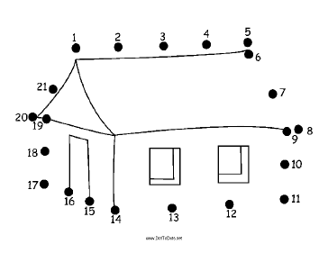 Simple House Dot To Dot Puzzle