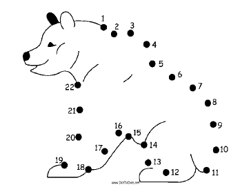 Sitting Polar Bear Dot To Dot Puzzle