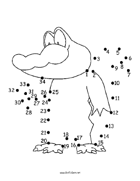 Smiling Alligator Dot To Dot Puzzle