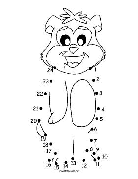 Smiling Bear Dot To Dot Puzzle