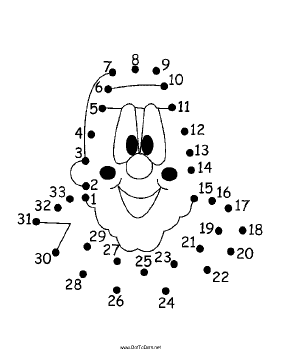 Smiling Clown Face Dot To Dot Puzzle