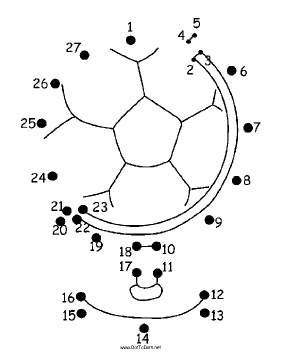 Soccer Ball Globe Dot To Dot Puzzle