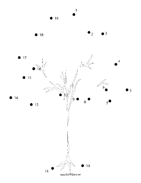 Stately Tree Dot To Dot Puzzle