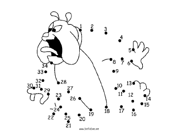 Surprised Dog Dot To Dot Puzzle