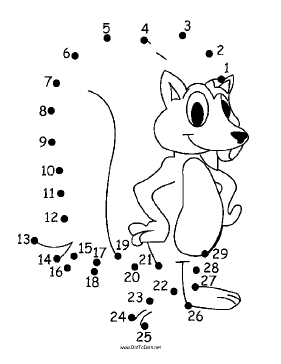 Toothy Squirrel Dot To Dot Puzzle