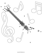 Electric-Guitar Dot To Dot Puzzle