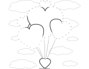 Heart Balloons Dot To Dot Puzzle